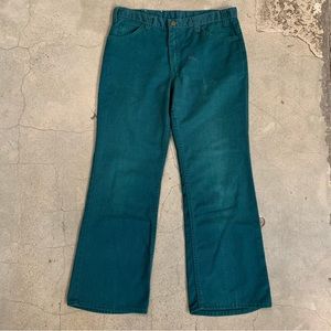 Vintage GWG Pants 35x28 Green Rare 70s.